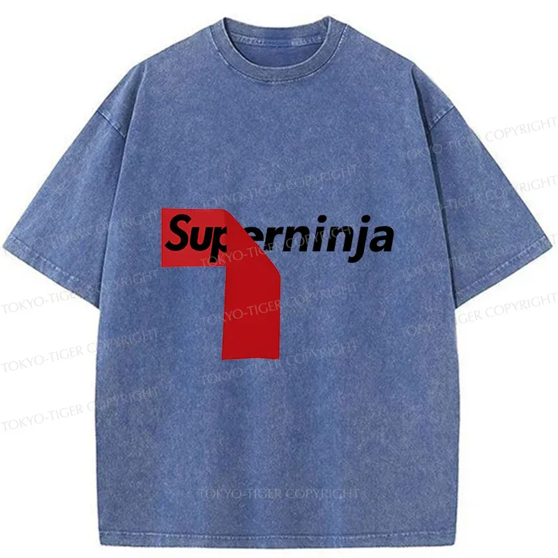 Tokyo-Tiger Funny Ninja Joke Washed T-Shirt