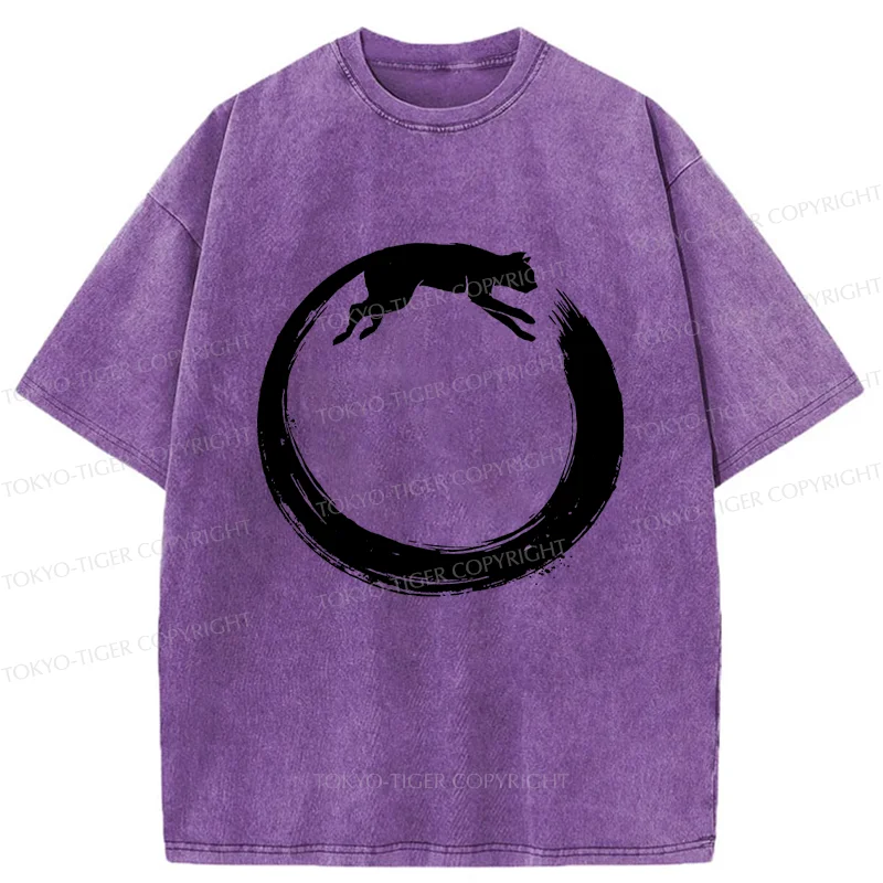 Tokyo-Tiger Cat's Circle Washed T-Shirt