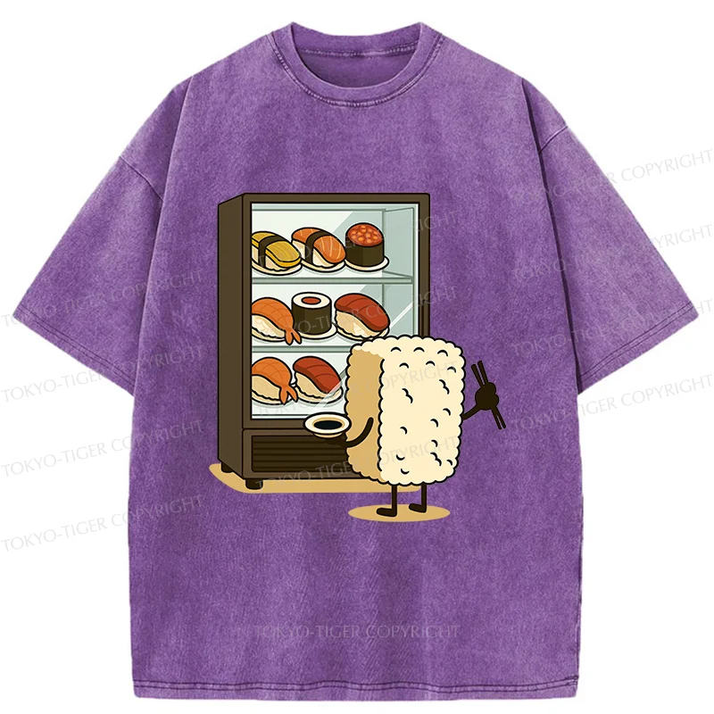Tokyo-Tiger Rice Ball Is Choosing Sushi Washed T-Shirt