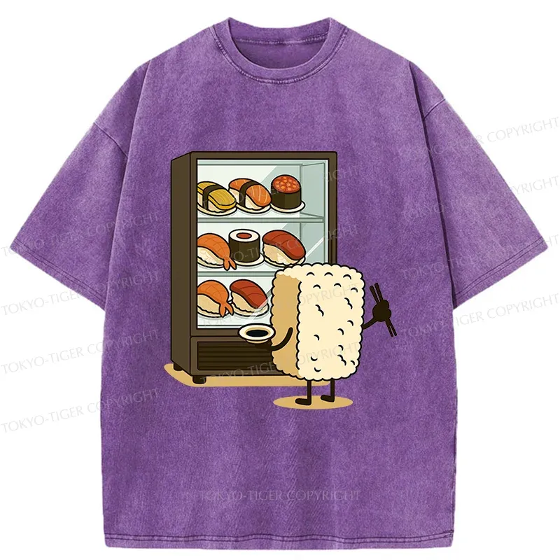 Tokyo-Tiger Rice Ball Is Choosing Sushi Washed T-Shirt