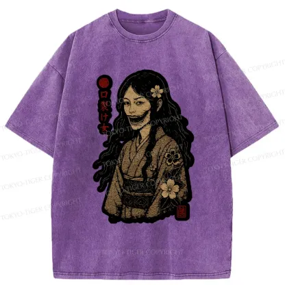 Tokyo-Tiger Cleft Mouth Woman Washed T-Shirt