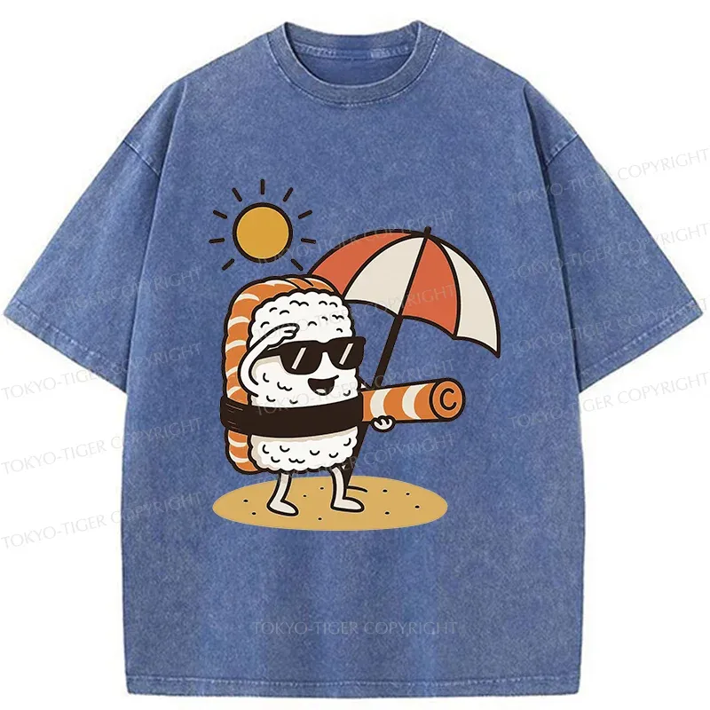 Tokyo-Tiger Summer Sushi Washed T-Shirt