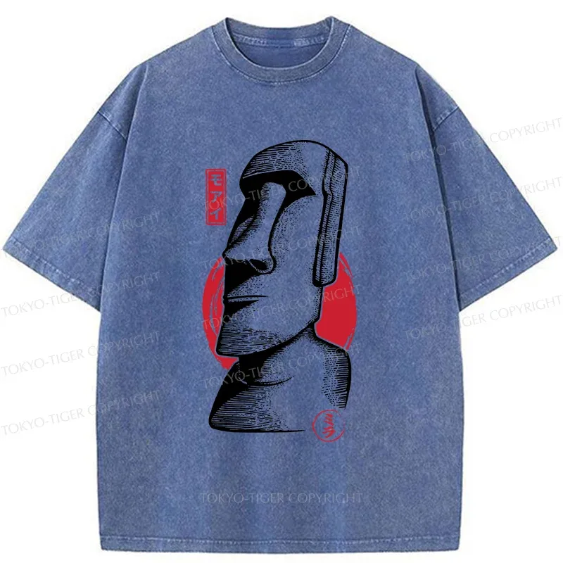 Tokyo-Tiger Moai Japan Washed T-Shirt