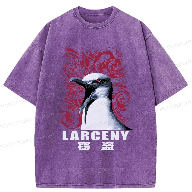 Tokyo-Tiger Stealing Seagull Washed T-Shirt