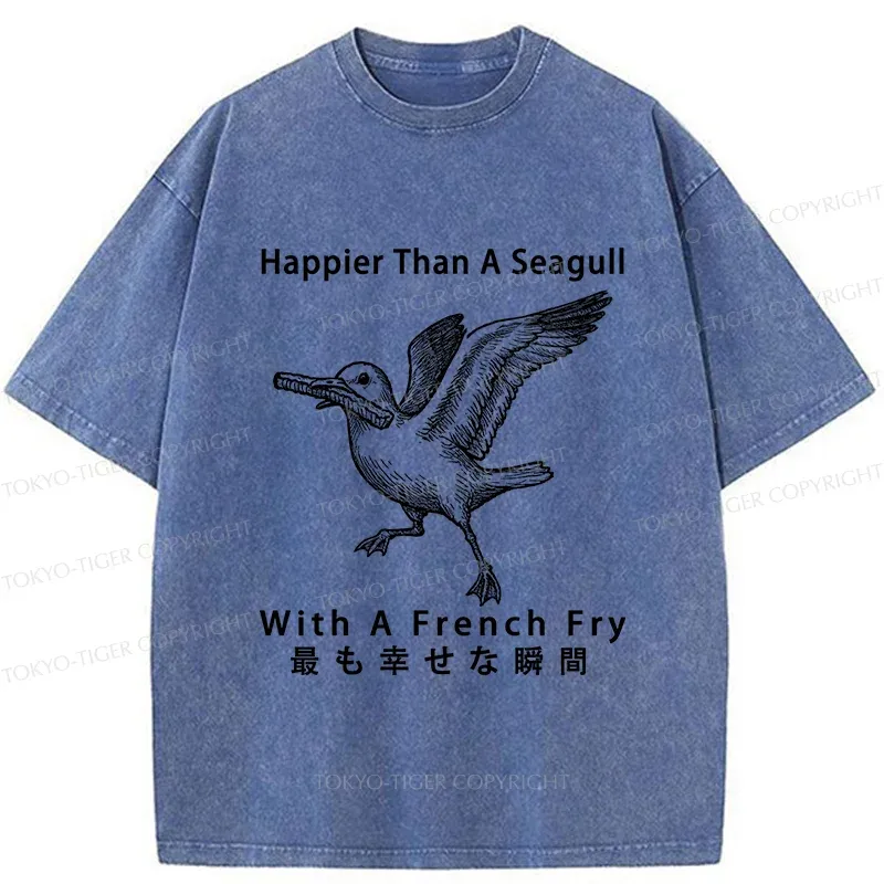 Tokyo-Tiger Happy Seagull Washed T-Shirt