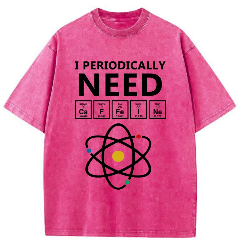 Tokyo-Tiger Periodically Need Caffeine Washed T-Shirt