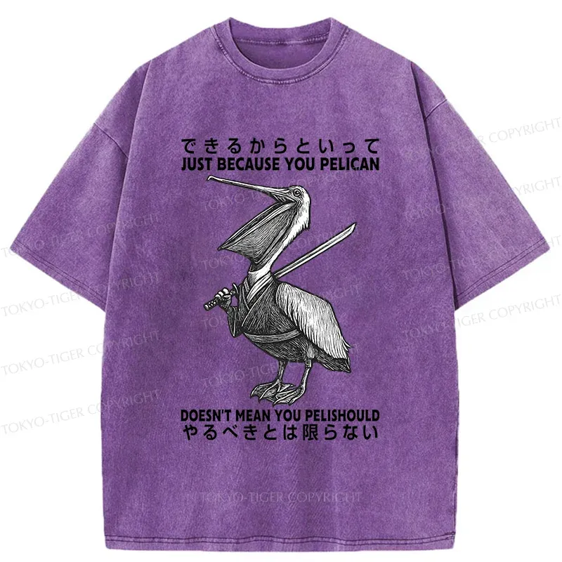 Tokyo-Tiger Pelican Samurai Washed T-Shirt
