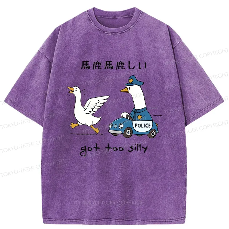 Tokyo-Tiger Stupid Geese Chasing Washed T-Shirt