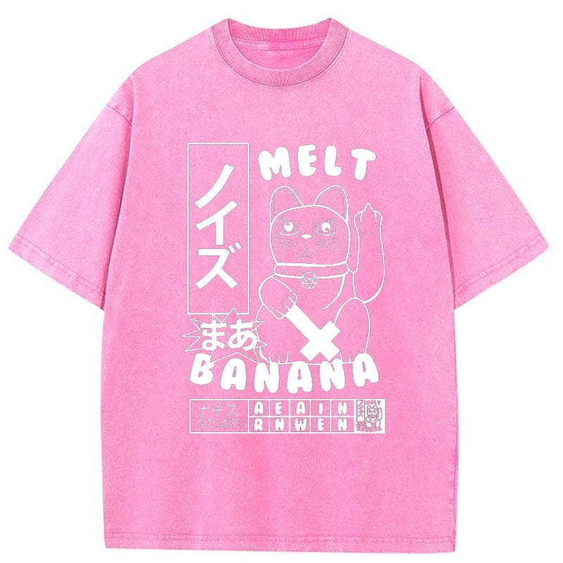 Tokyo-Tiger Melt Banana Cat Washed T-Shirt Sale – tokyo-tiger