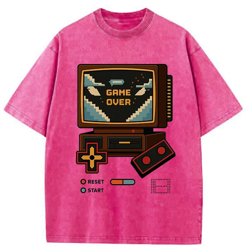Tokyo-Tiger Retro Game Over Washed T-Shirt