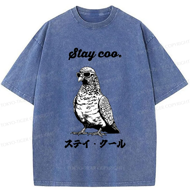 Tokyo-Tiger Keep Cool Pigeon Washed T-Shirt