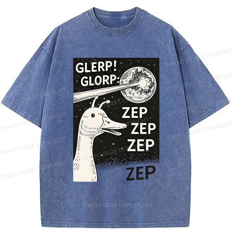 Tokyo-Tiger Geese Attacking The Earth Washed T-Shirt