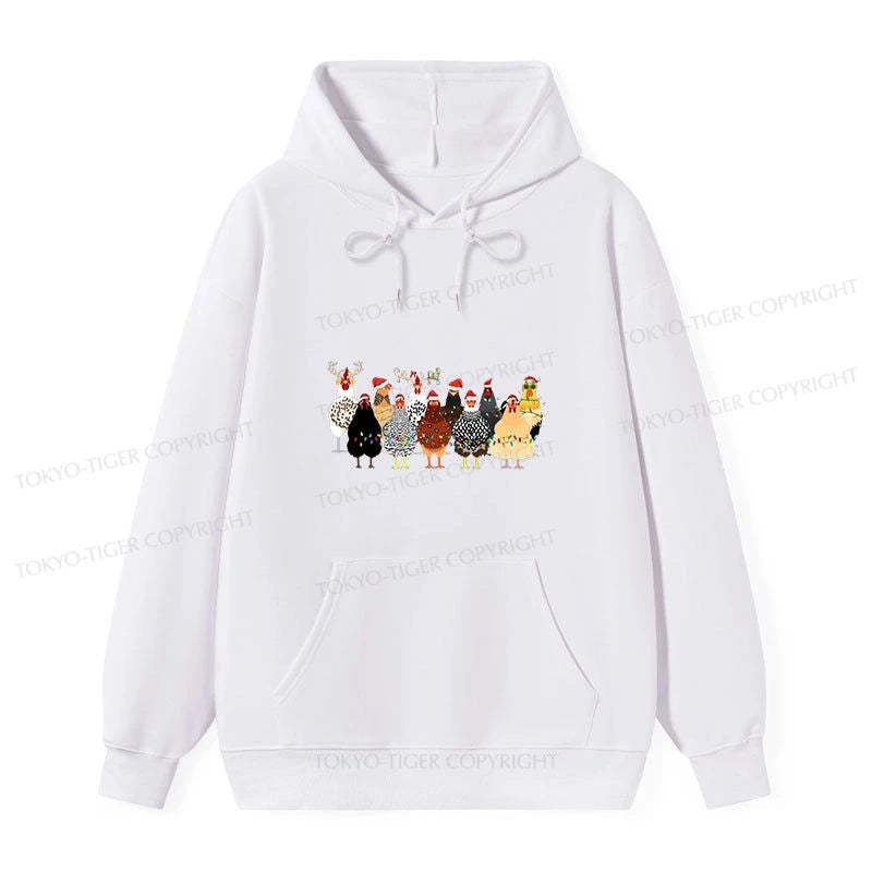 Tokyo-Tiger A Flock Of Christmas Chickens Classic Hoodie-tokyo-tiger