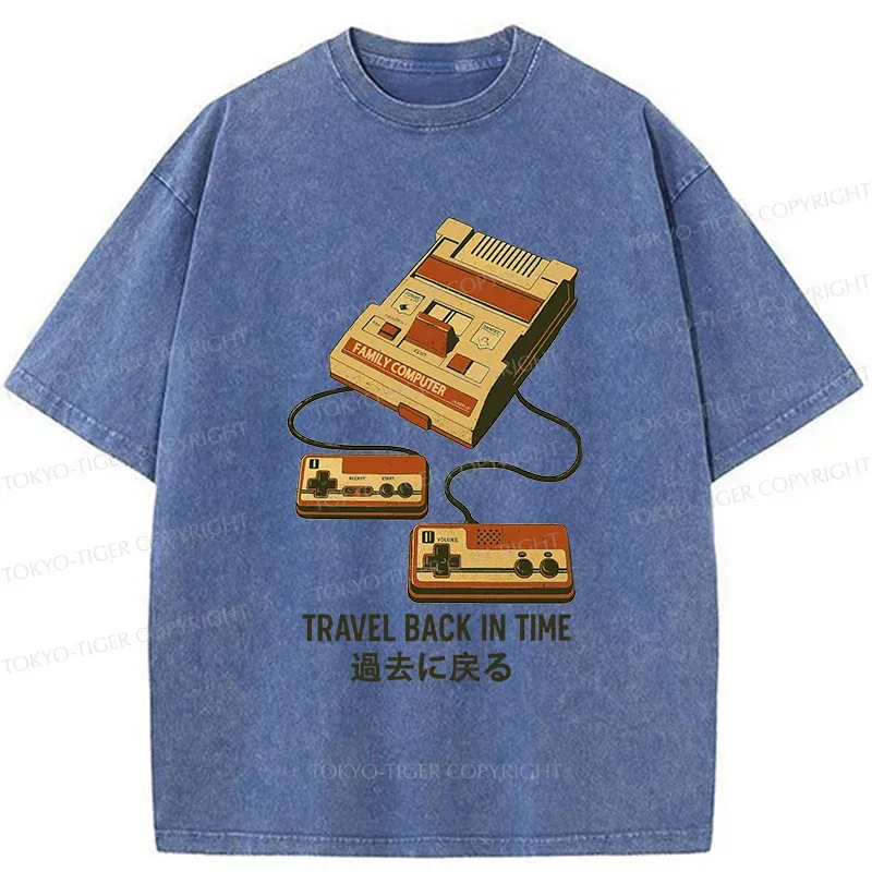 Tokyo-Tiger Game Consoles Of The Past Washed T-Shirt
