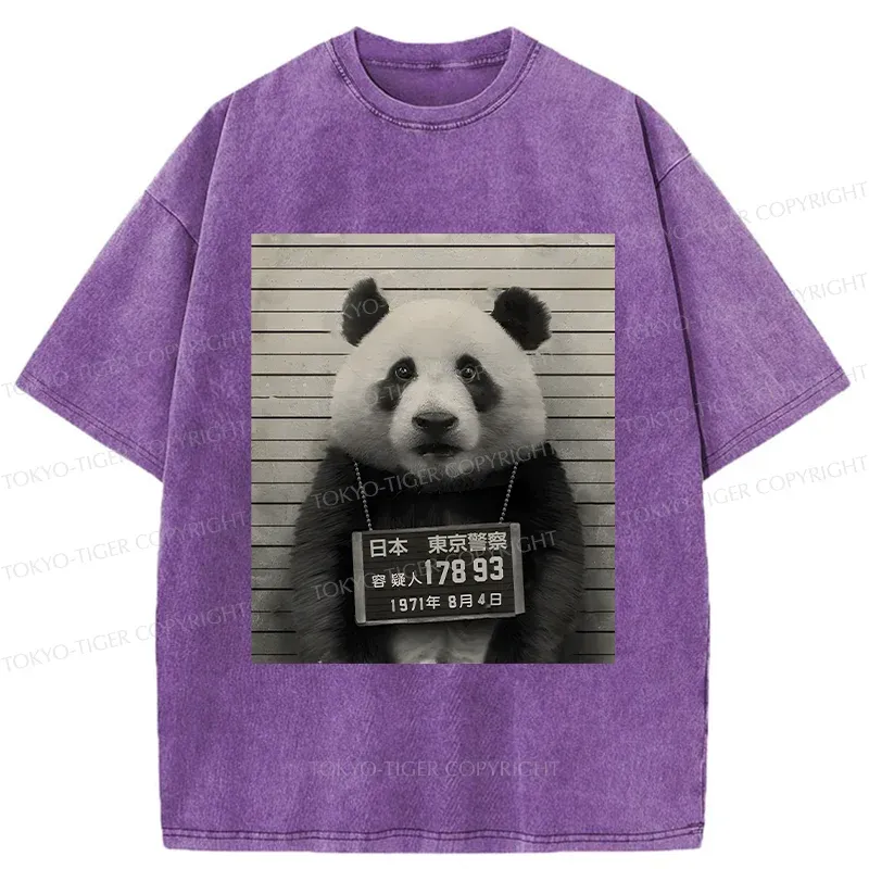 Tokyo-Tiger Arrested Panda Washed T-Shirt
