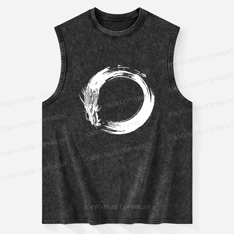 Tokyo-Tiger Dragon's Circle Washed Tank