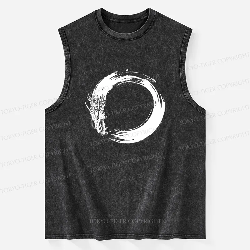 Tokyo-Tiger Dragon's Circle Washed Tank