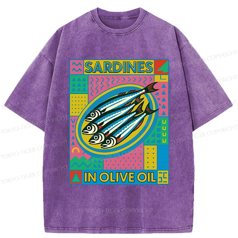 Tokyo-Tiger Fresh Sardines Washed T-Shirt