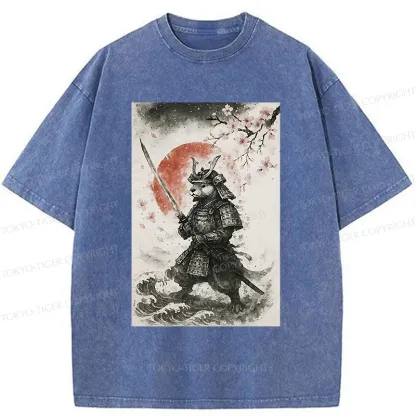 Tokyo-Tiger Otter Samurai Washed T-Shirt
