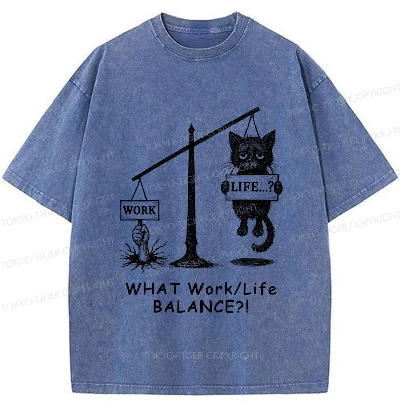 Tokyo-Tiger Work-Life Balance Washed T-Shirt