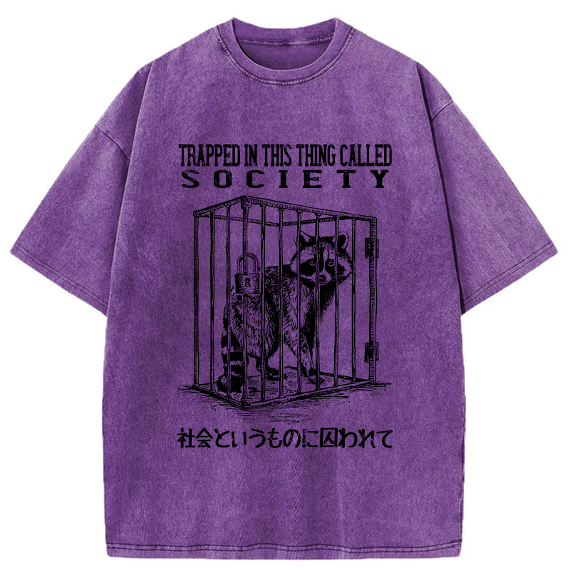 Tokyo-Tiger Trapped By Society Washed T-Shirt