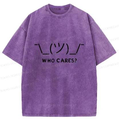 Tokyo-Tiger Text Emoticon Washed T-Shirt