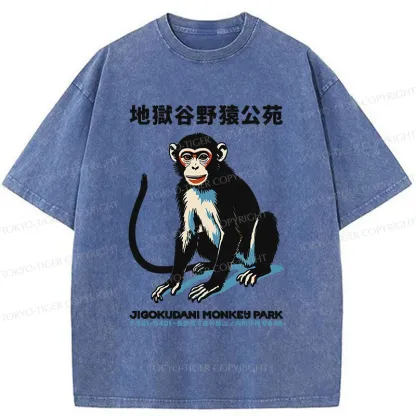 Tokyo-Tiger Japan Monkey Park Washed T-Shirt