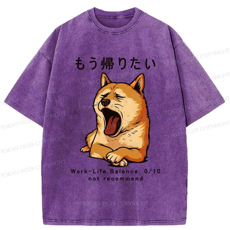 Tokyo-Tiger I Want To Go Home Now Washed T-Shirt