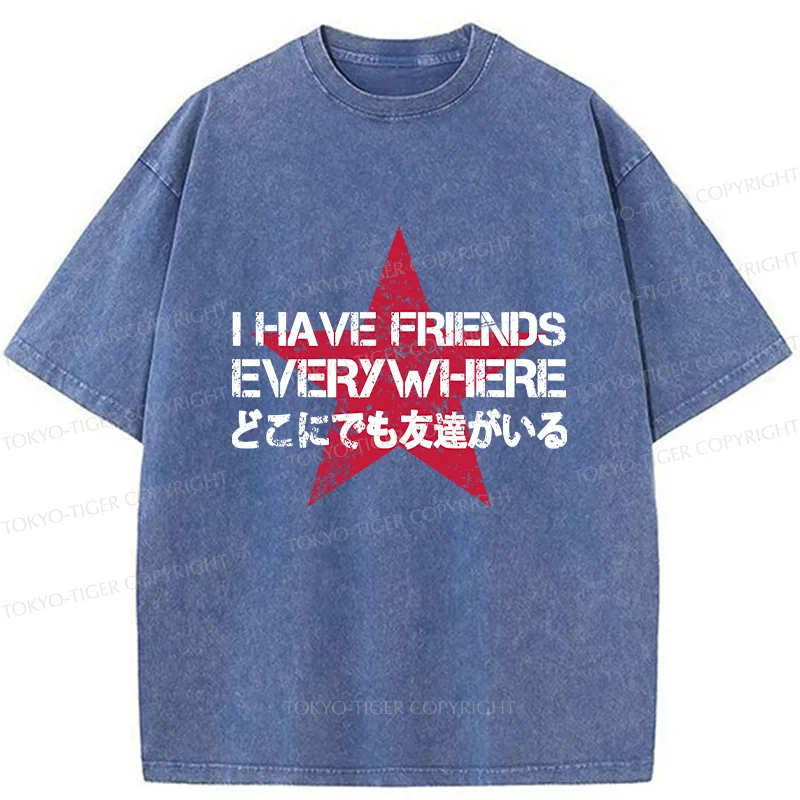 Tokyo-Tiger There Are Friends Everywhere Washed T-Shirt