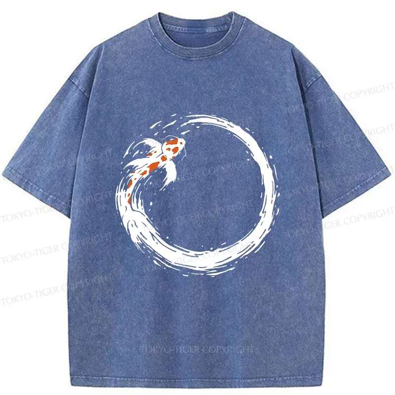 Tokyo-Tiger Ensō Koi Washed T-Shirt