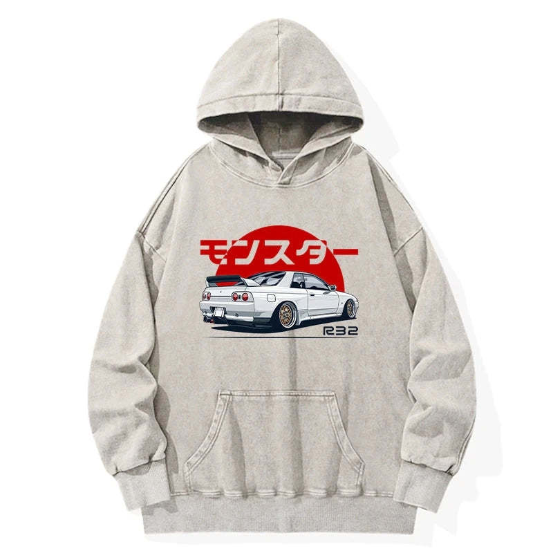 Tokyo-Tiger Monster. Skyline R32 GTR Washed Hoodie