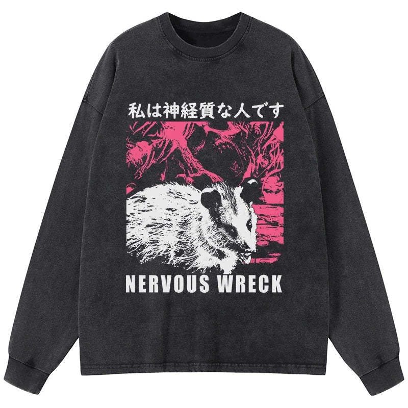 Tokyo-Tiger Nervous Wreck Washed Long Sleeve T-Shirt