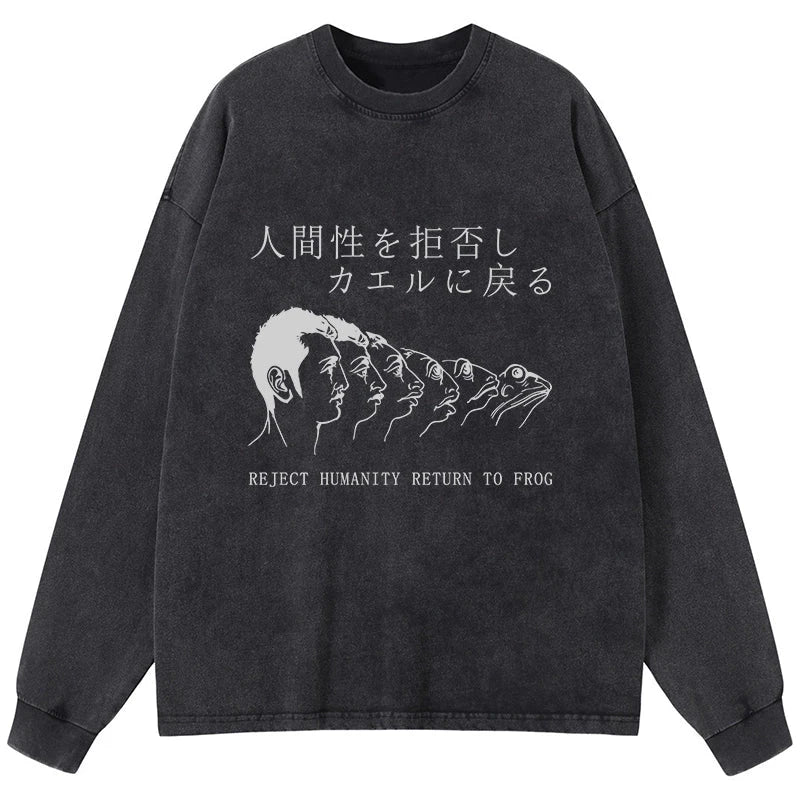Tokyo-Tiger Return To Frog Washed Long Sleeve T-Shirt