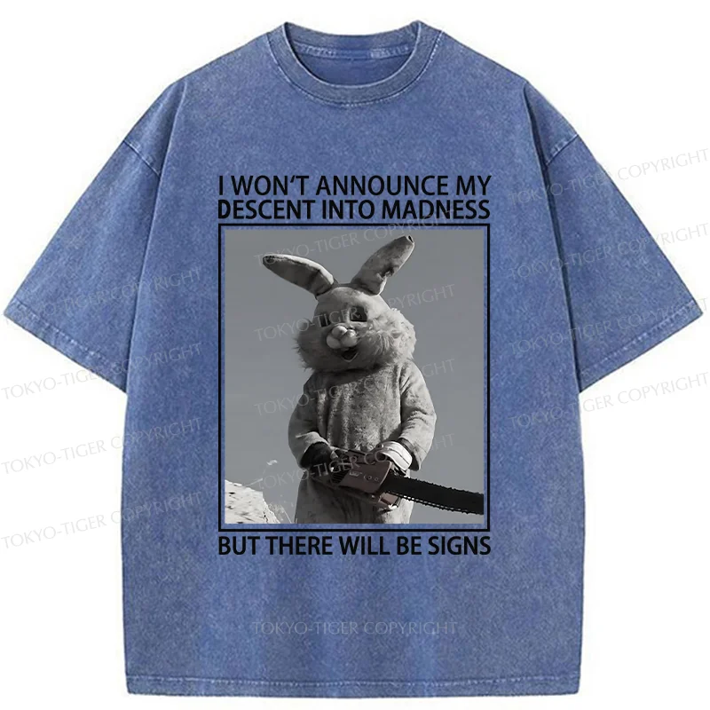 Tokyo-Tiger Rabbit Goes Into Madness Funny Washed T-Shirt