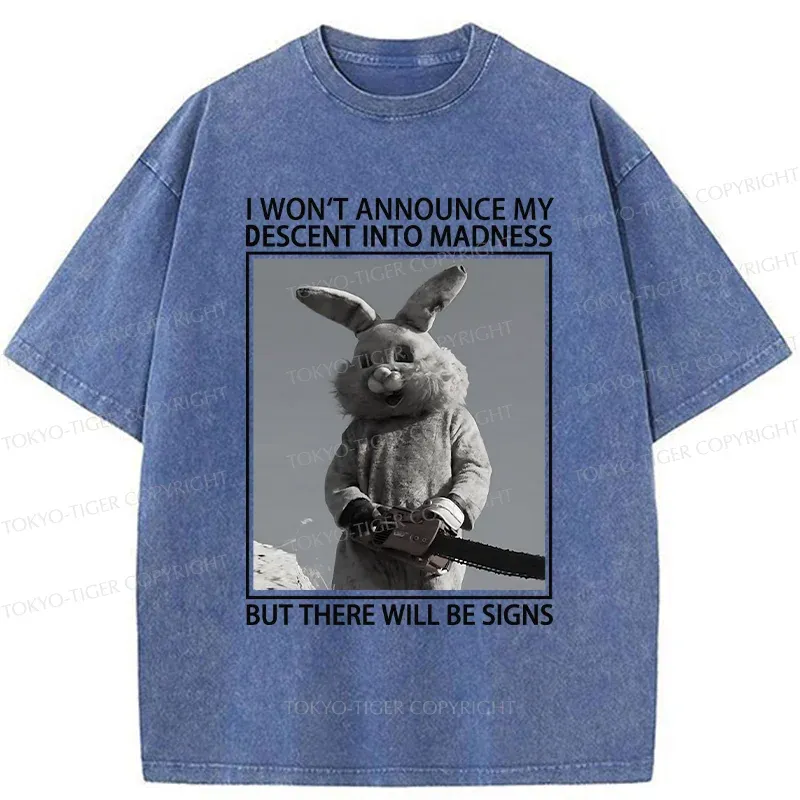 Tokyo-Tiger Rabbit Goes Into Madness Funny Washed T-Shirt