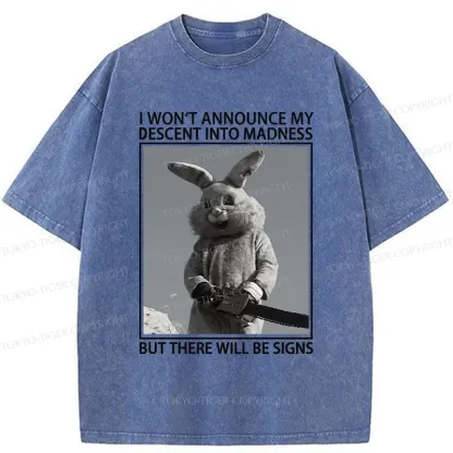 Tokyo-Tiger Rabbit Goes Into Madness Funny Washed T-Shirt
