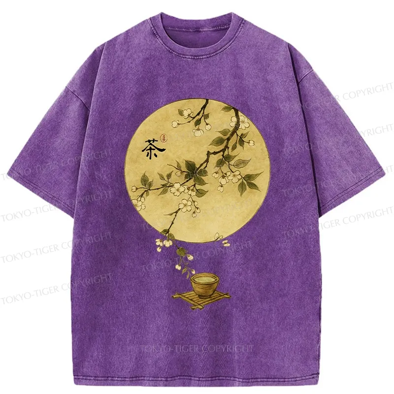 Tokyo-Tiger Serene Tea Ceremony Washed T-Shirt
