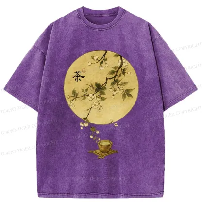 Tokyo-Tiger Serene Tea Ceremony Washed T-Shirt