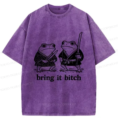 Tokyo-Tiger Bring It Samurai Frog Washed T-Shirt