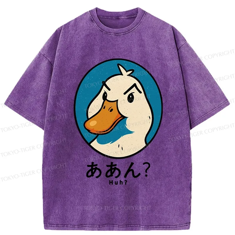 Tokyo-Tiger Funny Doubt Duck Washed T-Shirt