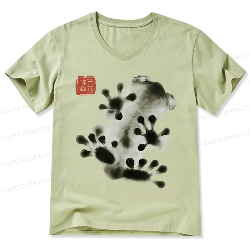 Tokyo-Tiger Ink Painting Frog V-Neck Classic T-Shirt