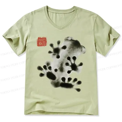 Tokyo-Tiger Ink Painting Frog V-Neck Classic T-Shirt