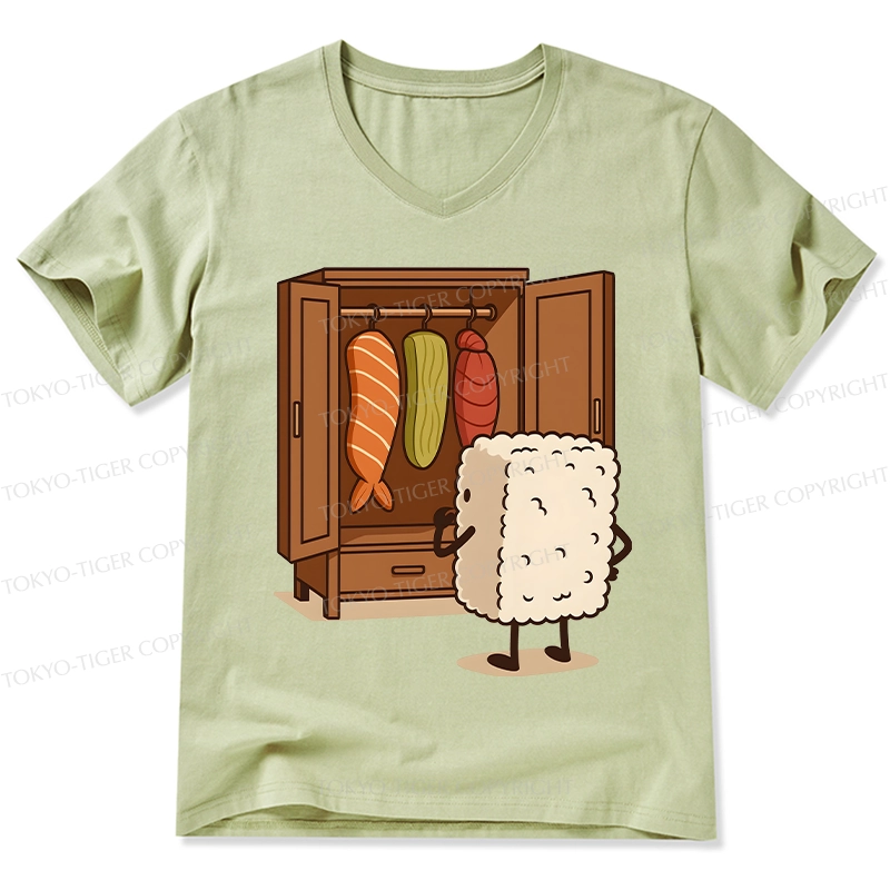 Tokyo-Tiger Sushi Pick Out Clothes V-Neck Classic T-Shirt