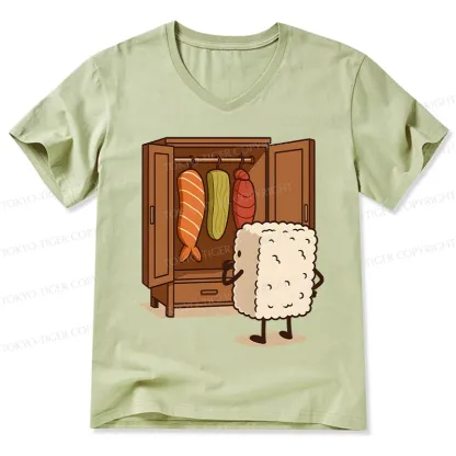 Tokyo-Tiger Sushi Pick Out Clothes V-Neck Classic T-Shirt
