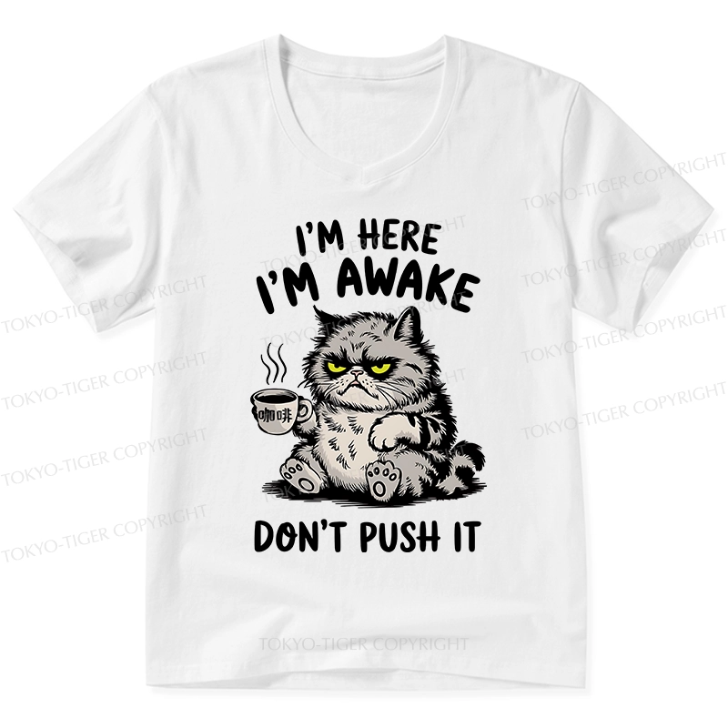 Tokyo-Tiger Tired Cat V-Neck Classic T-Shirt