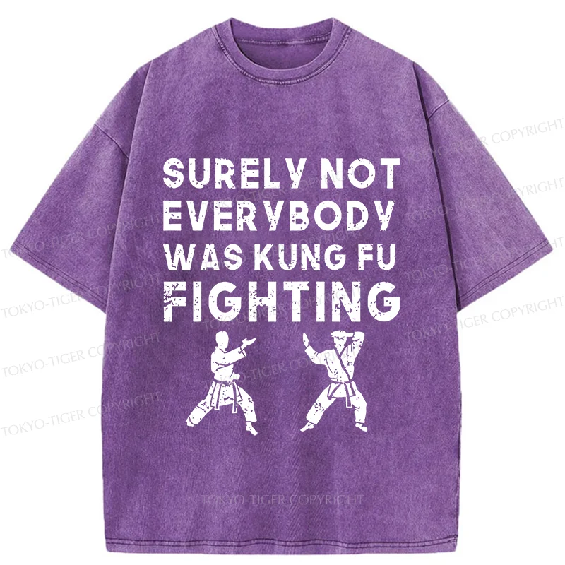 Tokyo-Tiger Funny Kung Fu Washed T-Shirt