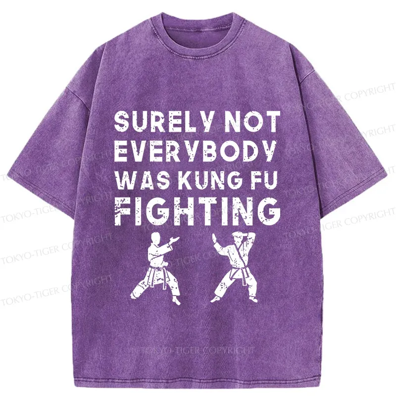 Tokyo-Tiger Funny Kung Fu Washed T-Shirt