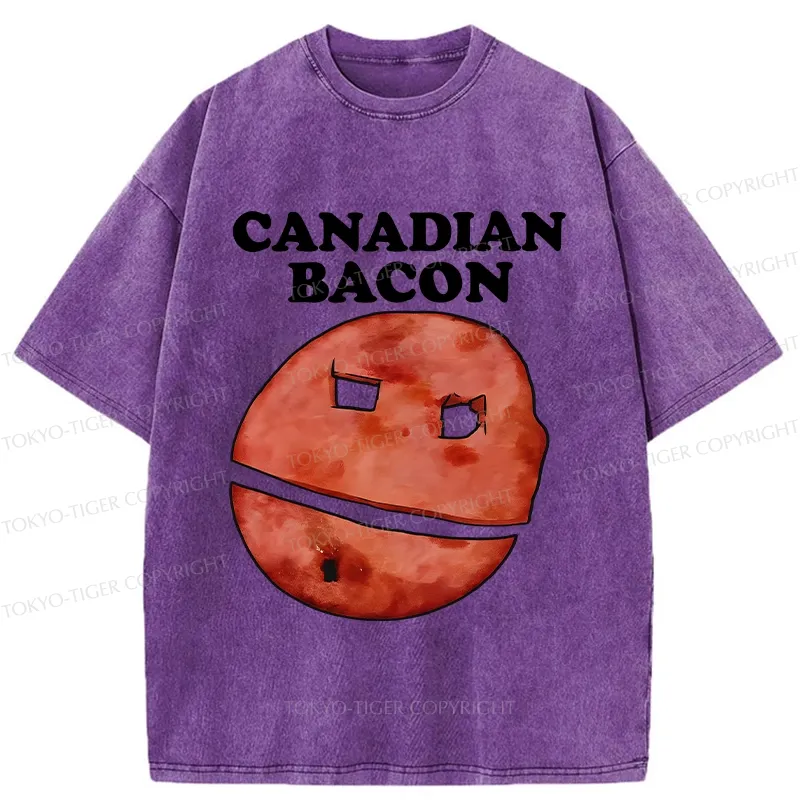 Tokyo-Tiger Funny Canadian Bacon Washed T-Shirt