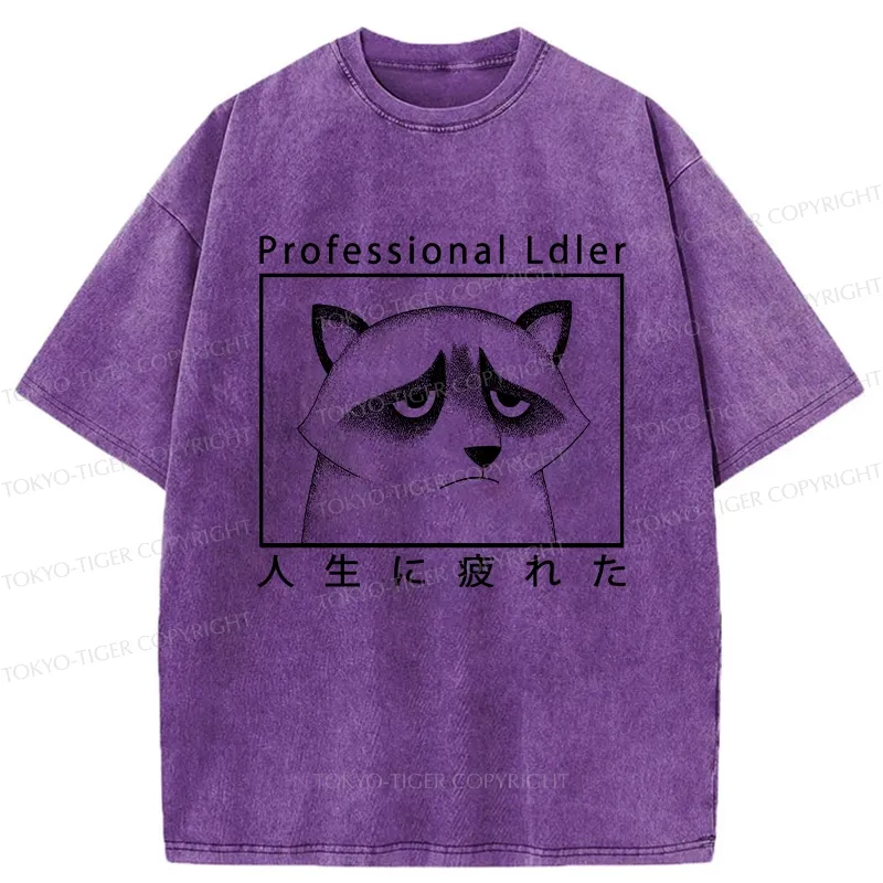 Tokyo-Tiger Professional Ldler Raccoon Washed T-Shirt