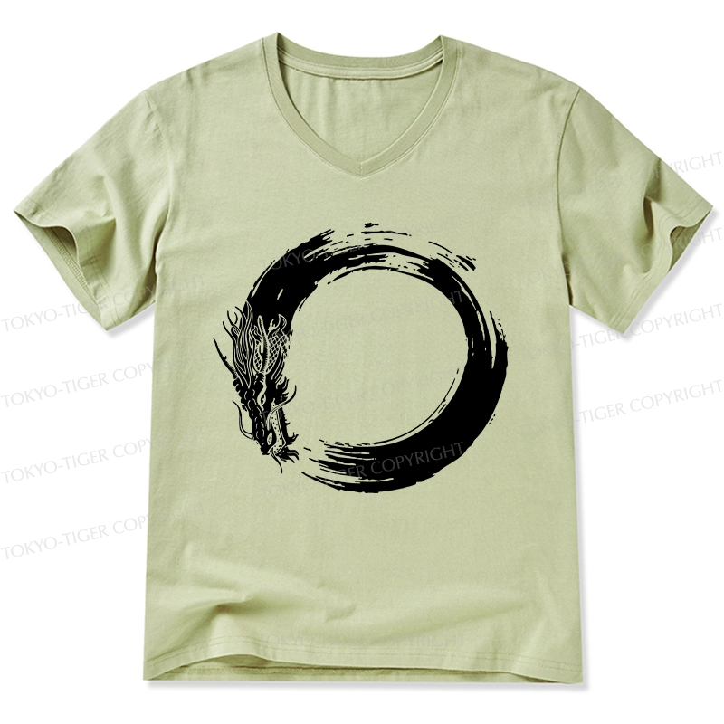 Tokyo-Tiger Dragon's Circle V-Neck Classic T-Shirt
